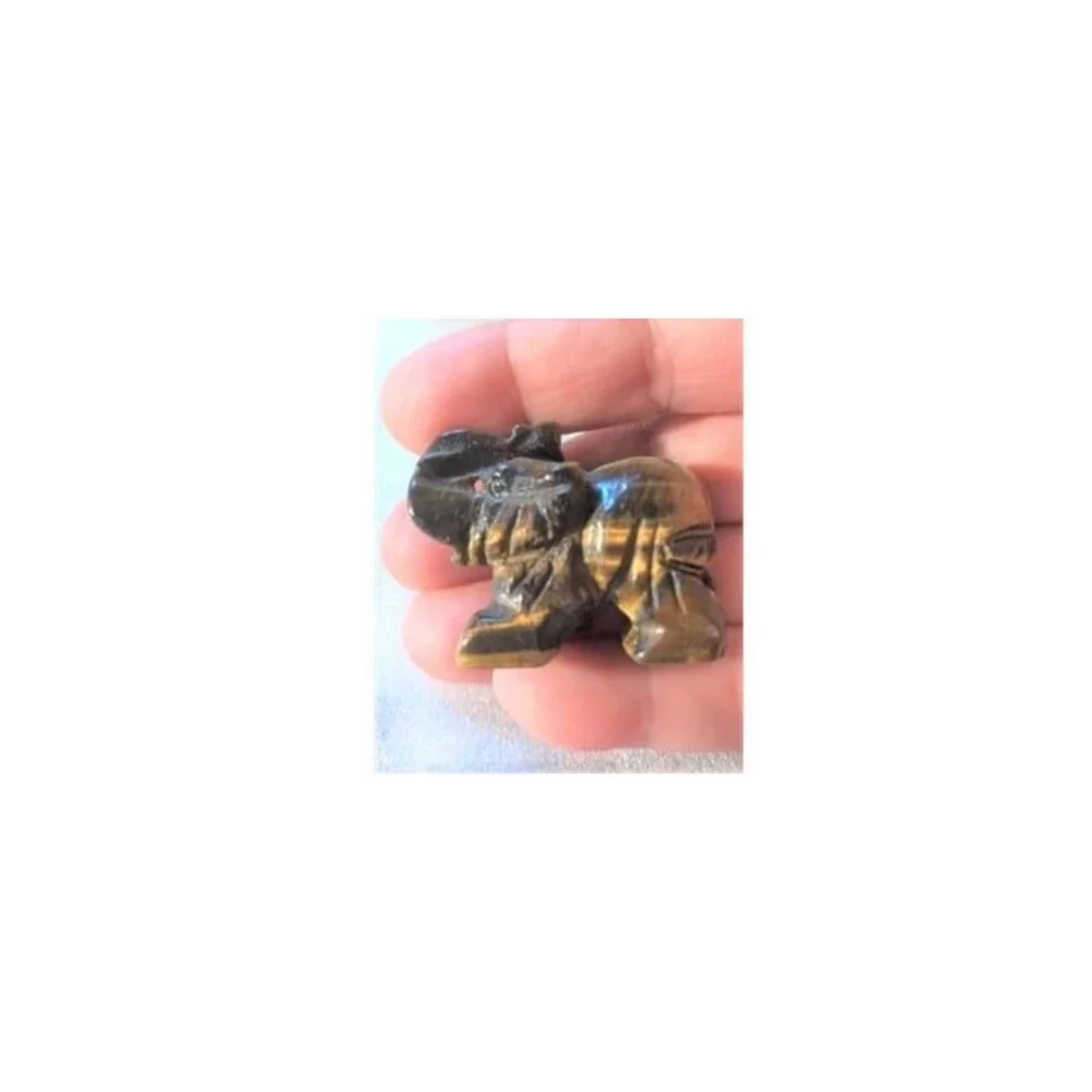 Yellow Tiger Eye Elephant Carving
